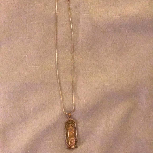 Egyptian 925 Silver Hieroglyphics Pendant Necklace - Picture 2 of 4